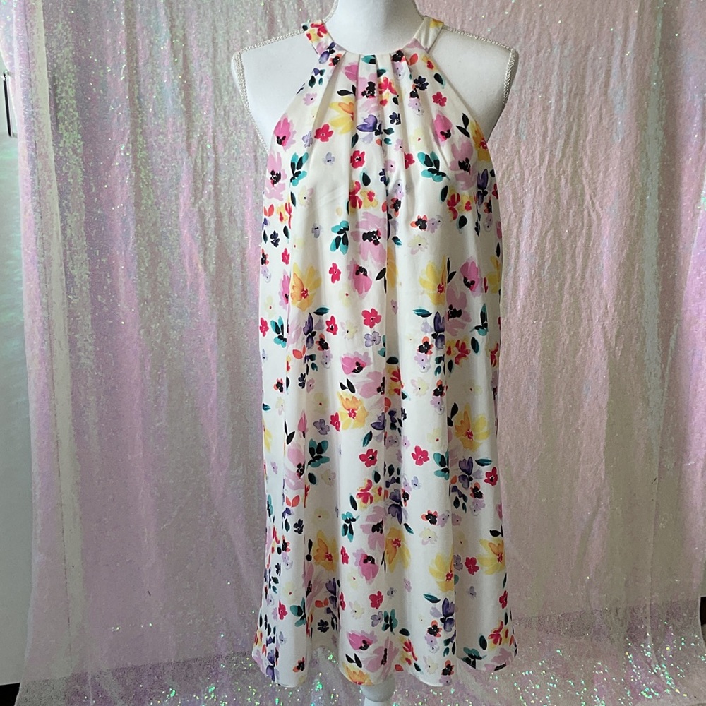 CeCe Floral Halter Dress - Pink and Yellow